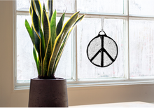 Load image into Gallery viewer, Glass Peace Sign Suncatcher: Treehugger
