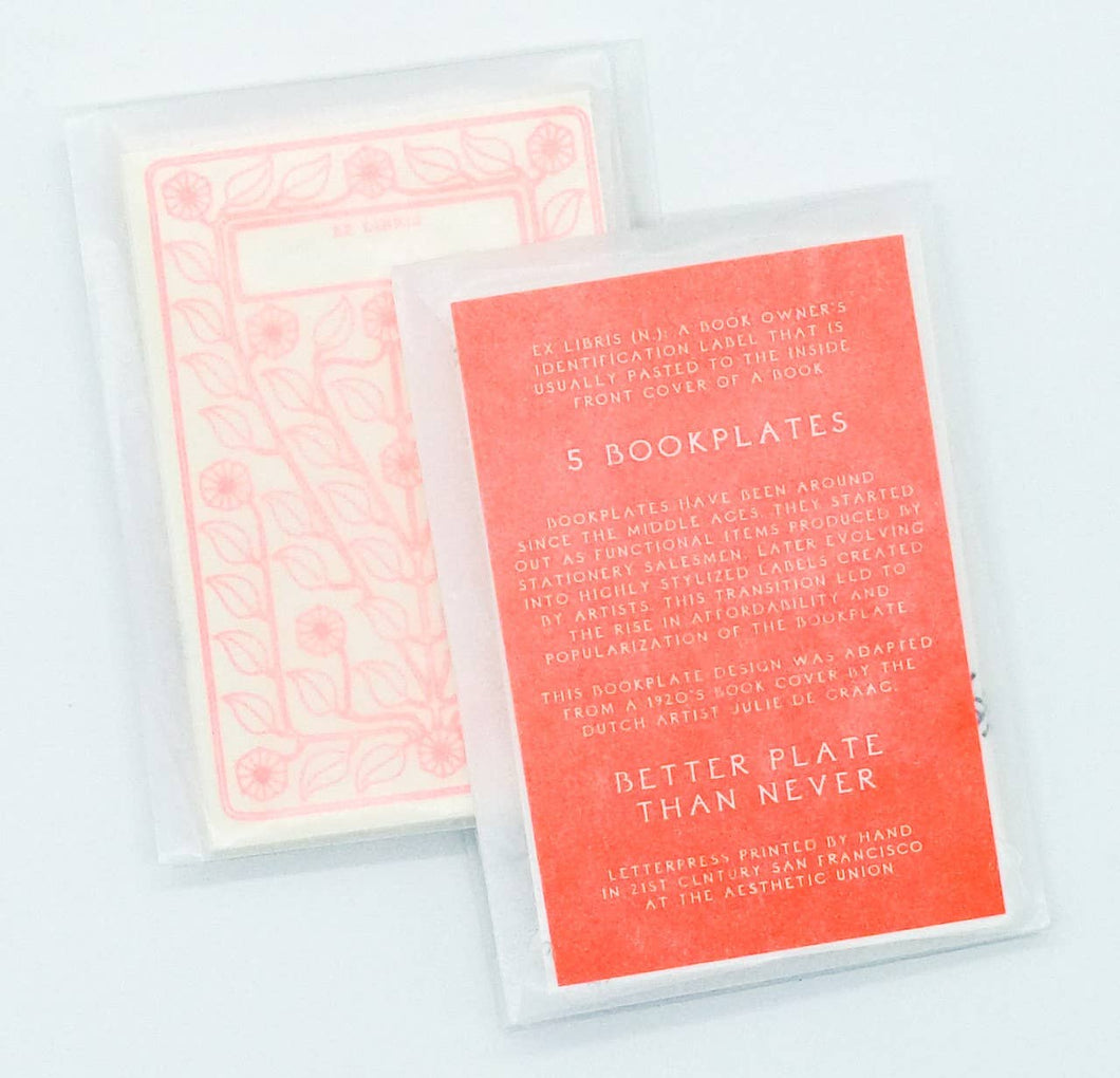 Adhesive Letterpress Bookplates